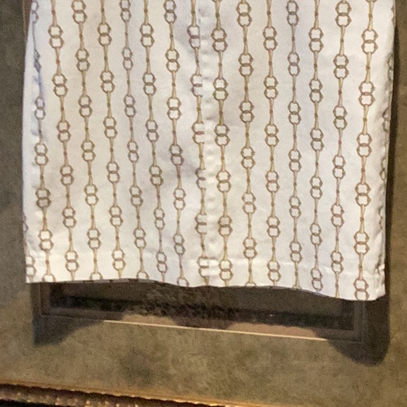 Ellen Tracy White Equestrian Print Skirt w/ Back Slit - Picture 3 of 8